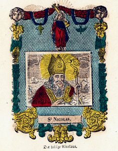 Image pieuse : Saint Nicolas. Gravure du 19e siècle Collection privée
