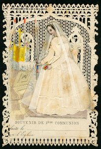 Image pieuse : Carte mémoire distribuée à la première communion - Anonymous Anonymous