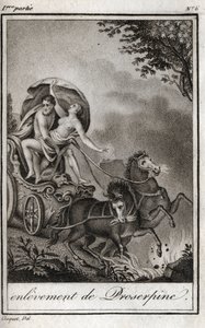 Pluton (Hadès) emmène Perséphone (Proserpine) devant sa mère, Cérès (Déméter), et l
