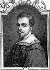 Portrait de Giulio Cesare Procaccini (1574-1625) peintre italien. Gravure de 1859 dans "Les galeries d