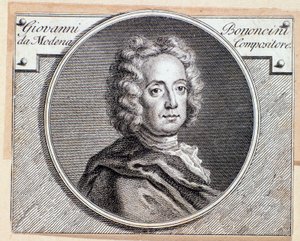 Portrait du compositeur baroque italien et violoncelliste Giovanni Battista Bononcini. Gravure. 18e siècle - Anonymous Anonymous