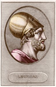 Portrait de Léonidas Ier, roi de Sparte de - 491 à - 480. Gravure. Collection privée. - Anonymous Anonymous