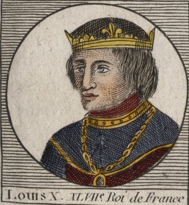 Portrait de Louis X le Hutin (1289 - 1316), roi de France et de Navarre - gravure de «Instruction sur l