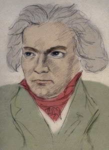 Portrait de Ludwig van Beethoven (1770-1827) compositeur allemand - dessin anonyme du début du XXe siècle - Collection privée - Anonymous Anonymous