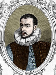 Portrait de Paolo Caliari dit Paolo Véronèse (1528-1588) peintre italien. Gravure de 1859 dans "Les galeries d