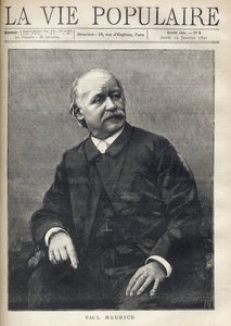 Portrait de Paul Meurice (1818-1905), écrivain français. Gravure dans « La vie populaire »