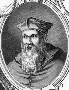 Portrait de Sebastiano Luciani dit Sebastiano del Piombo (1485-1547) peintre italien. Gravure de 1859 dans "Les galeries d