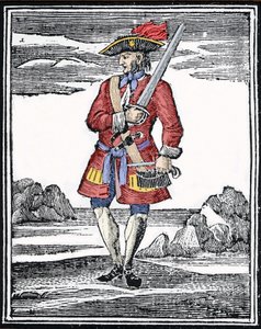 Portrait du pirate Jack Rackham dit le Rouge ou John Rackham, mieux connu sous le nom de Calico Jack (? 1720). Gravure. - Anonymous Anonymous