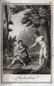 QUERCULANES, nymphes, protectrices des canaux. Gravure de 1819 dans « Lettres à Emilie sur la mythologie » de Charles Albert Demoustier (1760-1801). Collection privée. - Anonymous Anonymous