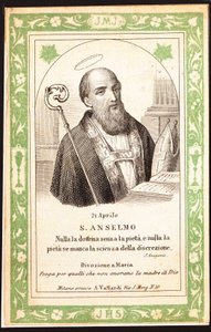 Représentation de Saint Anselme. Image pieuse