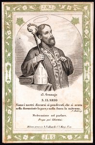 Représentation de Saint Hilaire. Image pieuse
