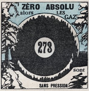Température et expansion : zéro absolu (-273 degrés centigrades). Illustration anonyme de 1925. Collection privée. - Anonymous Anonymous