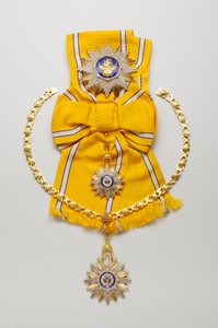 Thaïlande - Ordre de Rajamitrabbhorn : ensemble complet - plaque, insigne et pendentif, milieu du XXe siècle - Anonymous Anonymous