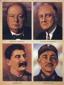 Les dirigeants alliés de la Seconde Guerre mondiale - Winston Churchill, Franklin Delano Roosevelt, Joseph Staline et Chiang Kai Shek - 1943