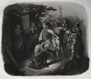 La Décollation de Saint Julien (martyre). Gravure de 1846 dans « Vies des saints ». Collection privée. - Anonymous Anonymous