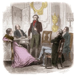 Les Girondins chez Madame Roland - Gravure dans « Histoire des Girondins » par Alphonse de Lamartine (1790-1869) 1865-1866 - Collection privée