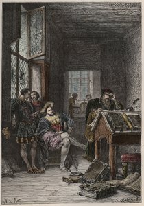 Le roi de France François Ier (1494-1547), protecteur des arts et des lettres, visitant les ateliers des imprimeurs Estienne, vers 1540 - Anonymous Anonymous