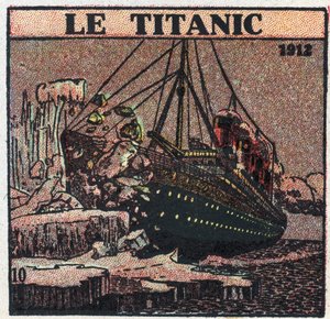 La T.S.F. : le naufrage du Titanic en 1912. Des messages de détresse ont été envoyés depuis le poste T.S.F. du navire après la collision avec un iceberg. Illustration anonyme de 1925. Collection privée.