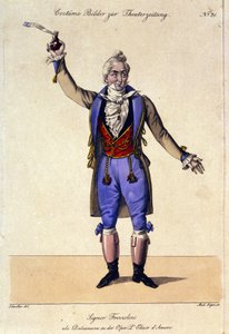 Le basse Giuseppe Frezzolini (1789-1861) interprétant le Docteur Dulcamara dans l
