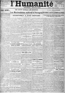 Le coup en Russie à la une du journal socialiste « L