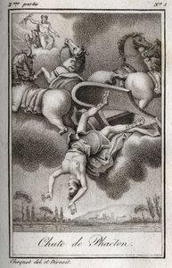 La chute de Phaéton. Phaéton, incapable de contrôler le char d
