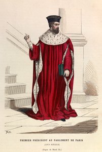 Le premier président du Parlement de Paris au 16e siècle sous le règne du roi Henri III - collection privée - Anonymous Anonymous