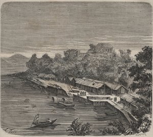 Le pénitencier Saint-Laurent à Cayenne (Guyane française) au XIXème siècle. Gravure dans « Histoire des bagnes depuis leur création à nos jours » (1877) par Pierre Zaccone. - Anonymous Anonymous