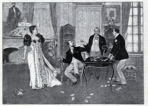 Représentation théâtrale : « Le Système Ribadier », vaudeville de Georges Feydeau (1862-1921) et Maurice Hennequin (1863-1926) au Théâtre du Palais-Royal à Paris. Gravure dans « Le monde illustré » de 1892. Collection privée. - Anonymous Anonymous