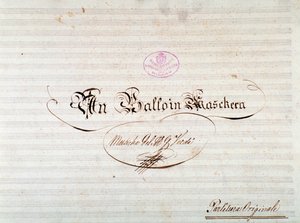 Page de titre de la première édition de la partition musicale d