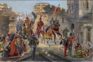 Entrée triomphale de Louis II de Flandre (Louis de Dampierre connu sous le nom de Louis de Male ou Maele) - Anonymous Anonymous