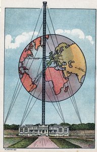 Vue de la station continentale appartenant à la station T.S.F. de Saint Assisi en France. Illustration anonyme de 1925. Collection privée. - Anonymous Anonymous