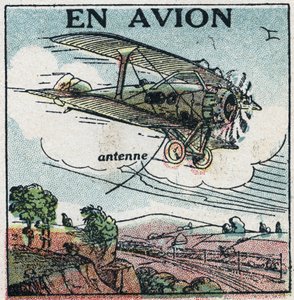 Téléphonie sans fil : par avion. Illustration anonyme de 1925. Collection privée. - Anonymous Anonymous