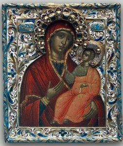 La Théotokos de Tikhvine, fin du 17ème siècle - Anonymous Russian icon painter