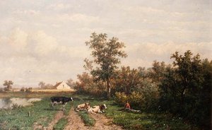 Paysage hollandais - Anthonie Jacobus van Wyngaerdt