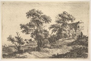 Un cottage sur une colline - Anthonie Waterloo