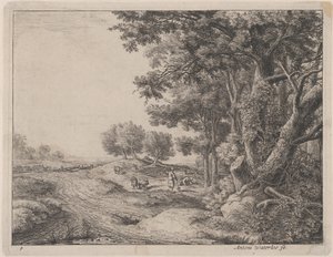 Un paysan avec une pelle, XVIIe siècle - Anthonie Waterloo