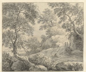 Paysage vallonné avec une route sinueuse - Anthonie Waterloo