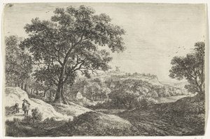Paysage vallonné avec un village - Anthonie Waterloo