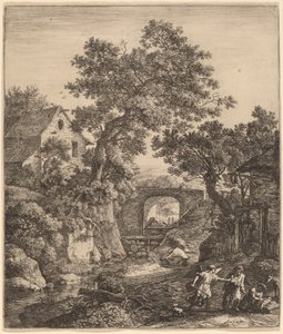 Paysage avec la circoncision du fils de Moïse - Anthonie Waterloo