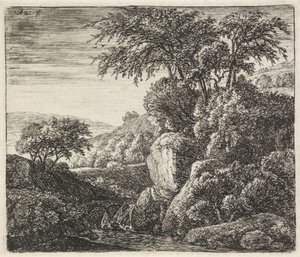 Paysage avec une petite cascade - Anthonie Waterloo