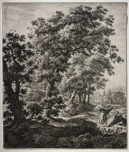 Six grands paysages verticaux avec des scènes de l