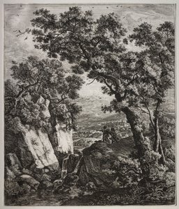 Six grands paysages verticaux avec des scènes de l