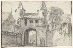 Porte de la ville à Hambourg (?), vue de l