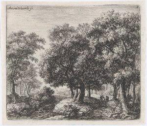 Le Chemin forestier Les Deux Cavaliers, 17ème siècle - Anthonie Waterloo