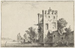 Tour carrée au bord de l