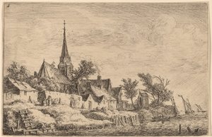 Clocher de Village au Bord de la Mer - Anthonie Waterloo