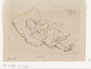 Enfant endormi sur un coussin - Anthonie Willem Hendrik Nolthenius de Man