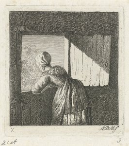 Femme appuyée sur une porte inférieure - Anthonie Willem Hendrik Nolthenius de Man