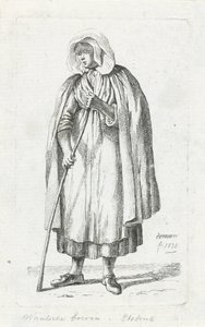 Femme avec une cape et un bâton - Anthonie Willem Hendrik Nolthenius de Man