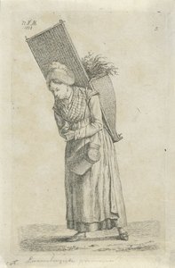 Femme du Luxembourg avec un panier sur le dos - Anthonie Willem Hendrik Nolthenius de Man